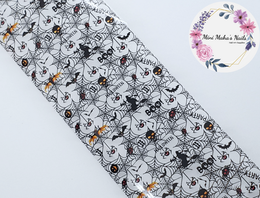 Halloween Spider Webs Ghosts Skulls Bats