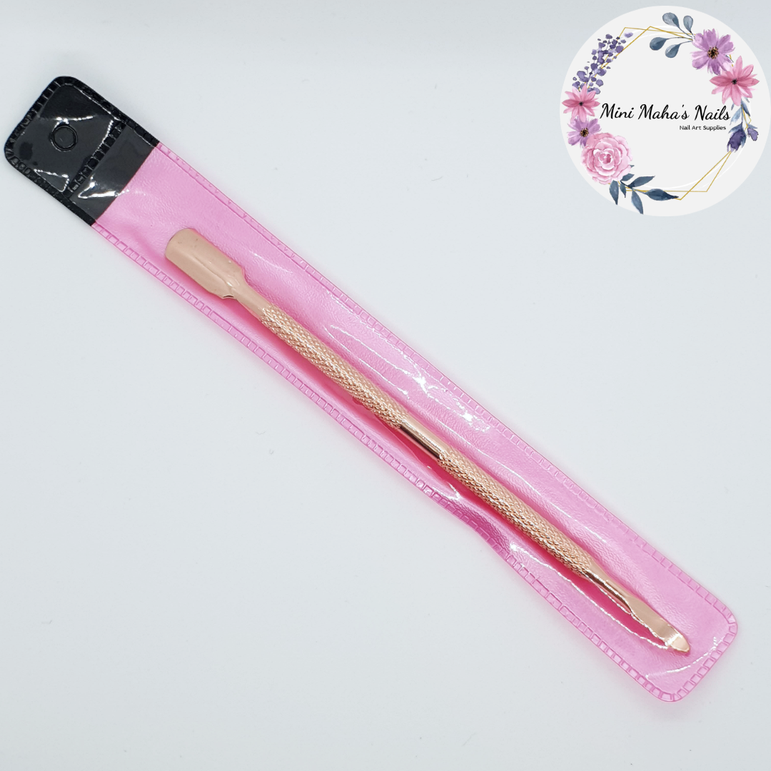 Stainless Steel Rose Gold Cuticle Push Spoon-end