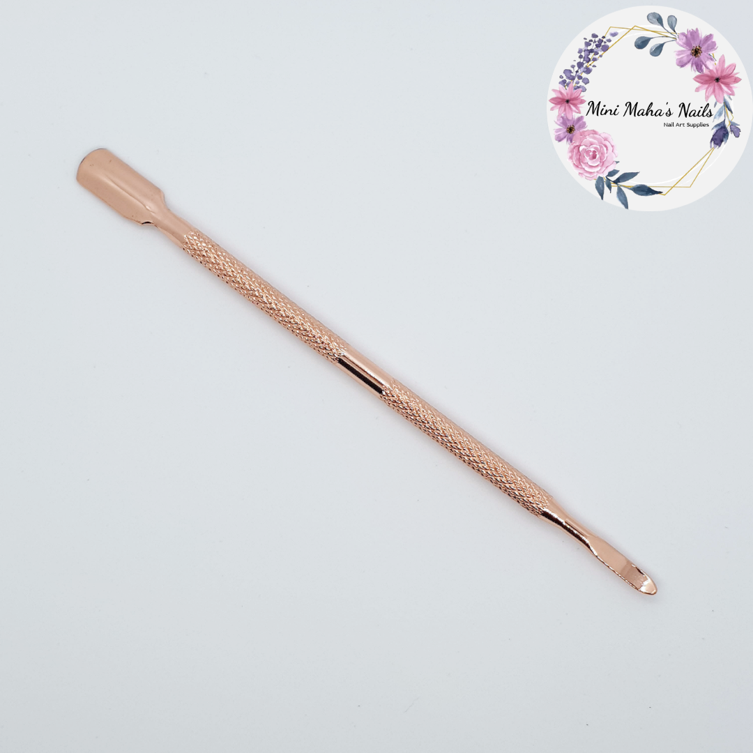 Stainless Steel Rose Gold Cuticle Push Spoon-end