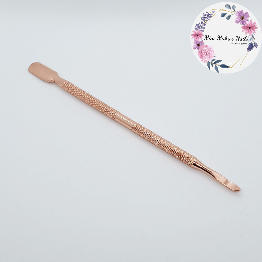 Stainless Steel Rose Gold Cuticle Push Spoon-end