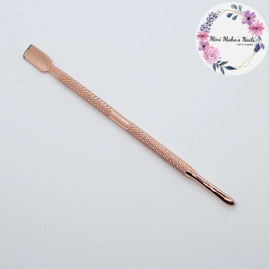 Stainless Steel Rose Gold Cuticle Push Spoon-end