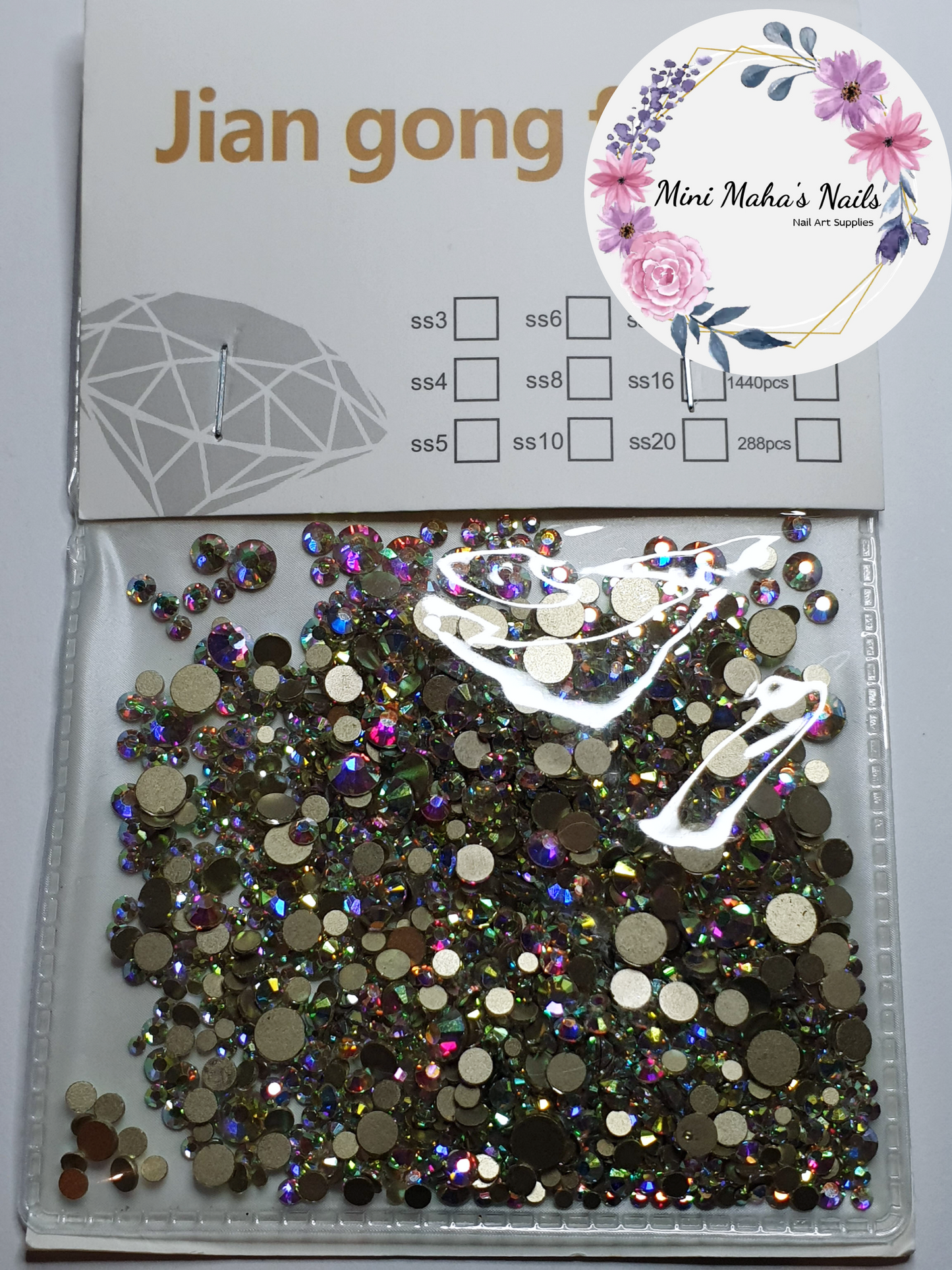 Crystal AB Iridescent Flatback Rhinestones