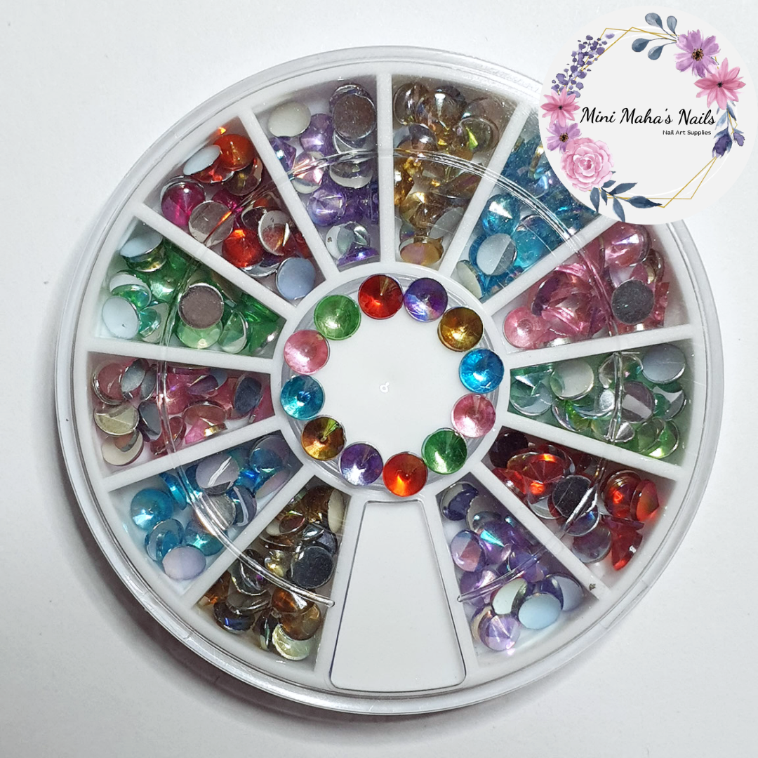 Multicoloured Rounded Rhinestone Wheel