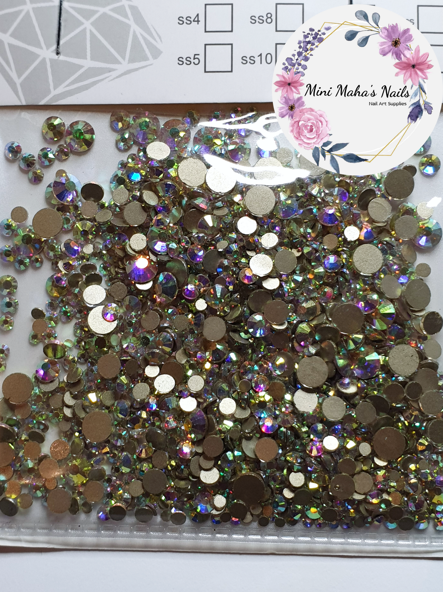 Crystal AB Iridescent Flatback Rhinestones