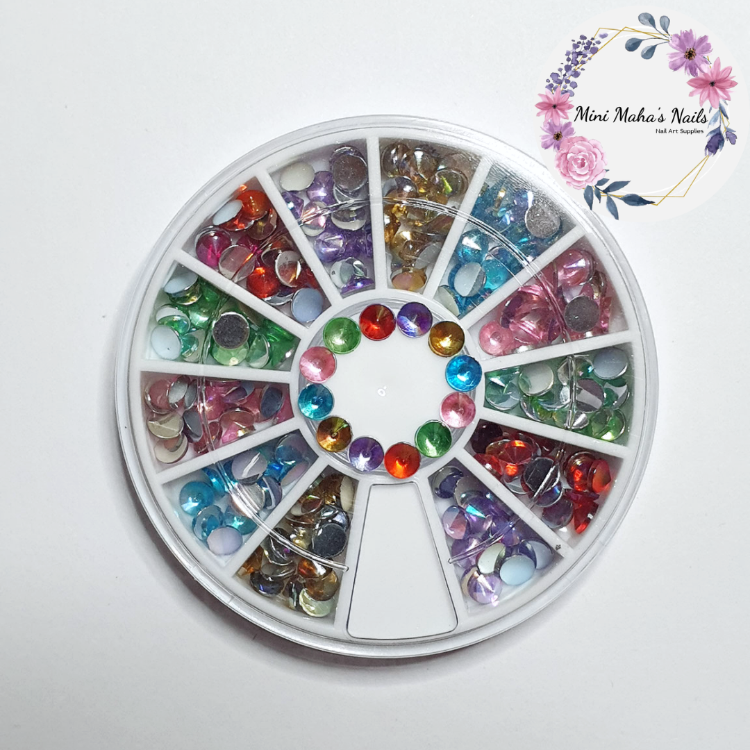 Multicoloured Rounded Rhinestone Wheel