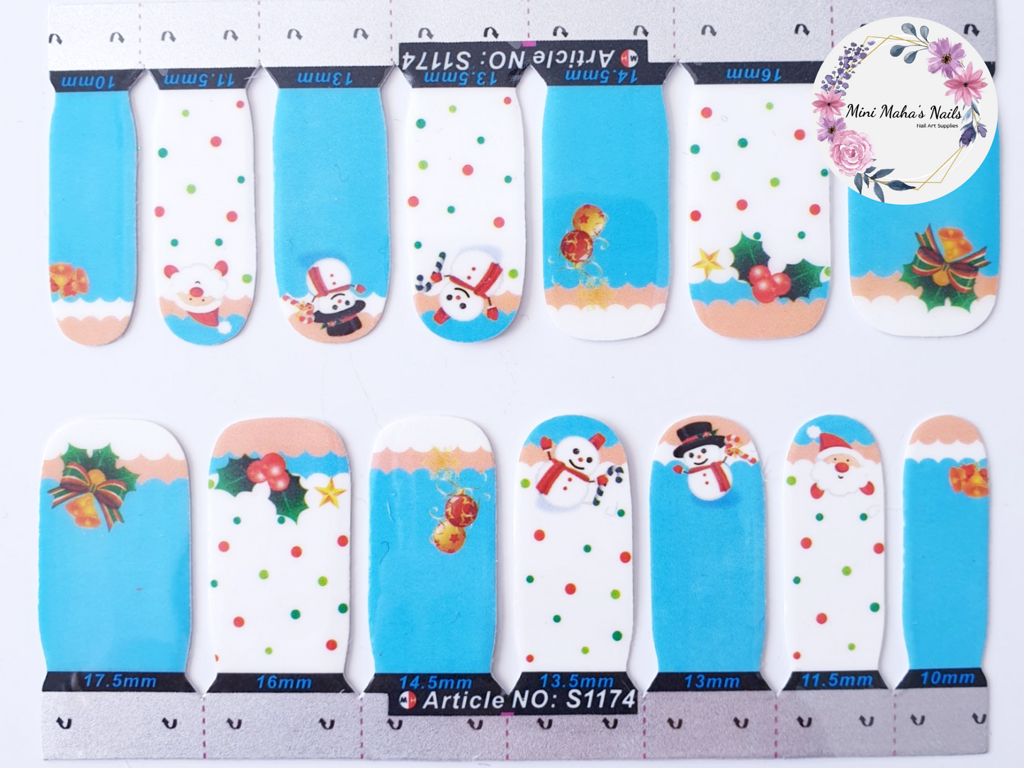 Christmas Snowmen Full Cover Nail Wraps S1174