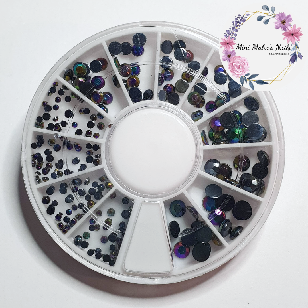 Black Chameleon Gems Rhinestone Wheel