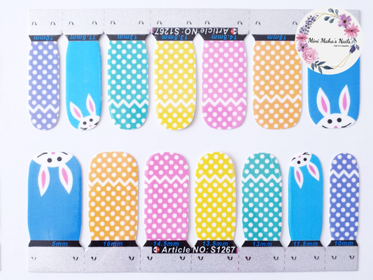 Easter Egg Bunny Nail Full Cover Nail Wraps S1267