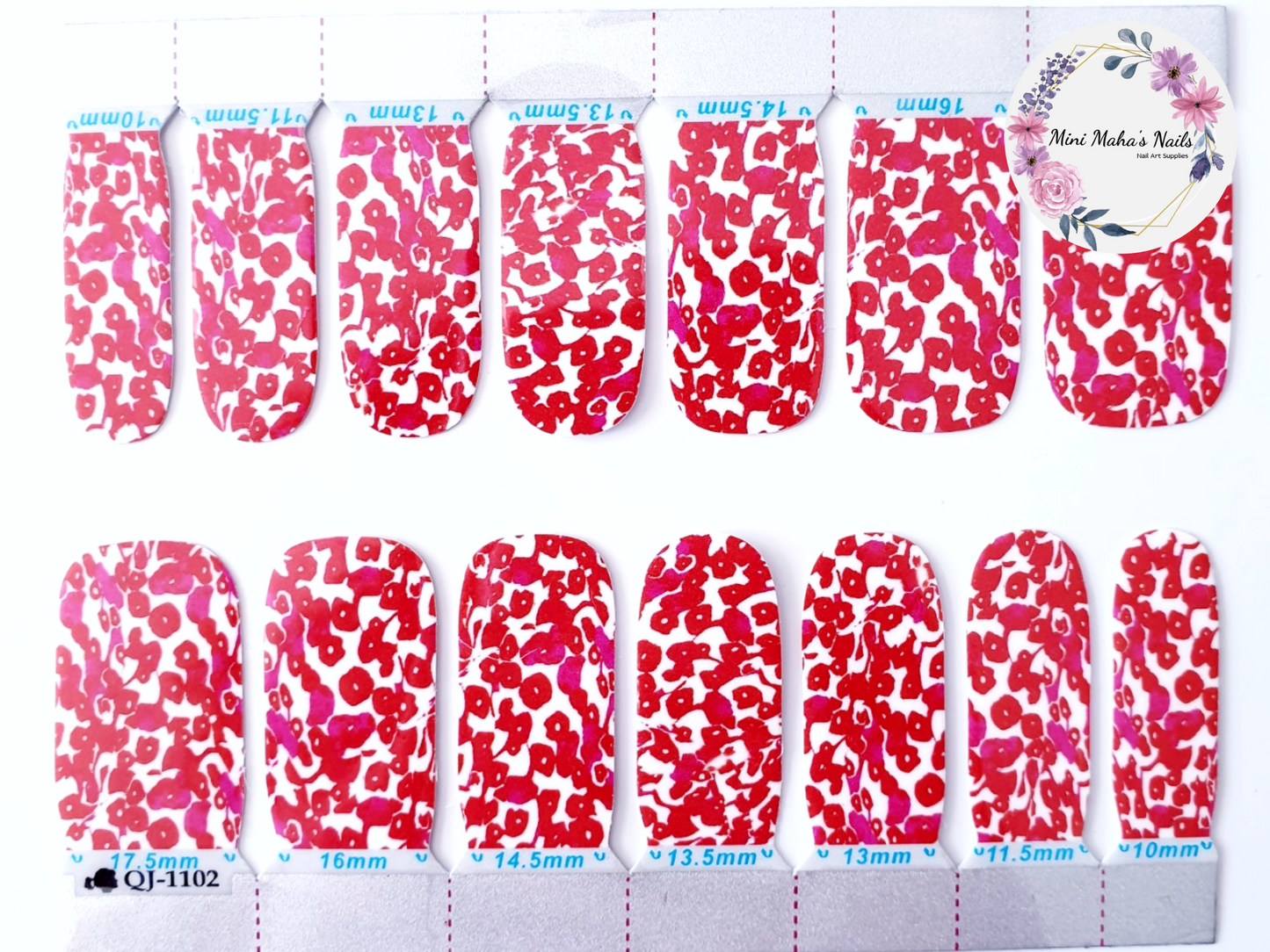 Red Poppies Flowers Full Cover Nail Wraps QJ1102