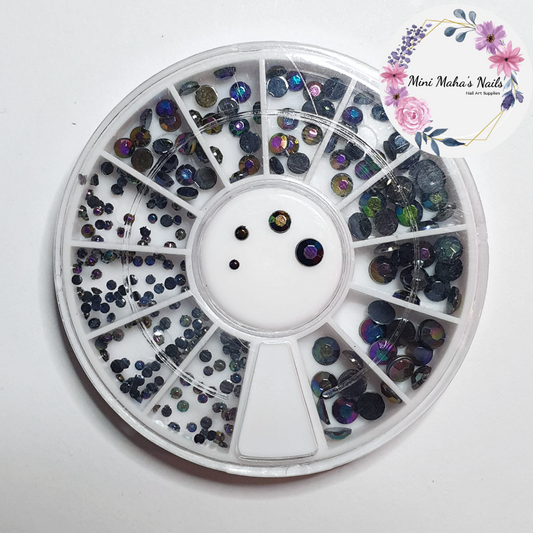 Black Chameleon Gems Rhinestone Wheel