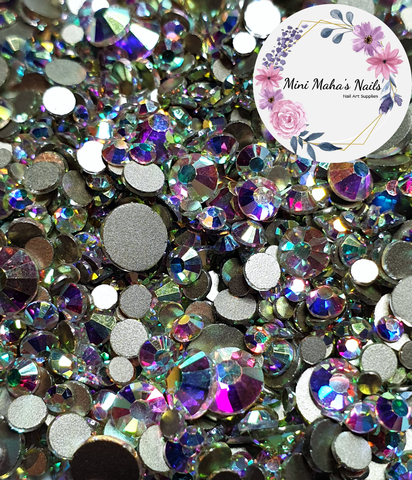 Crystal AB Iridescent Flatback Rhinestones