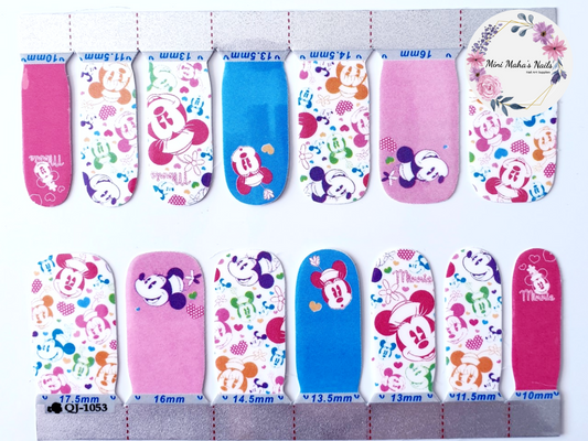 Mickey and Minnie Mouse Colourful Full Cover Nail Wraps QJ1053