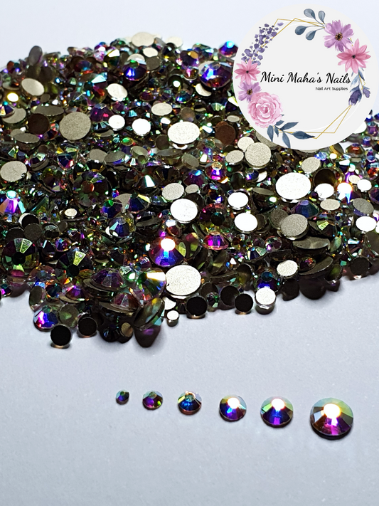 Crystal AB Iridescent Flatback Rhinestones