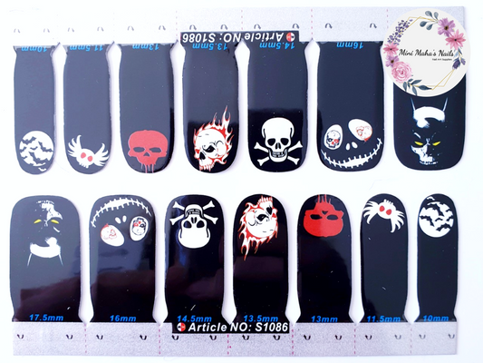 Halloween Skulls Full Cover Nail Wraps S1086