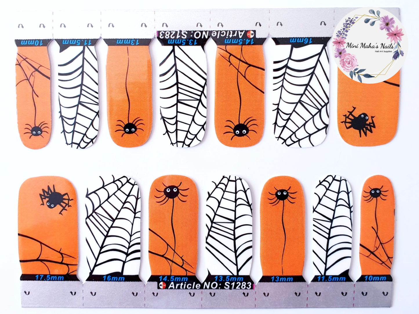 Halloween Spiders and Webs Full Cover Nail Wraps S1283