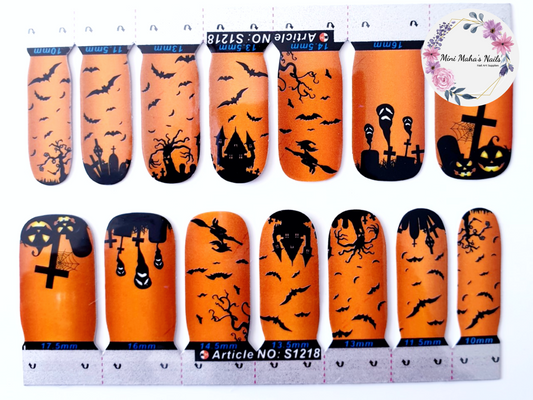 Halloween Silhouette Full Cover Nail Wraps S1218