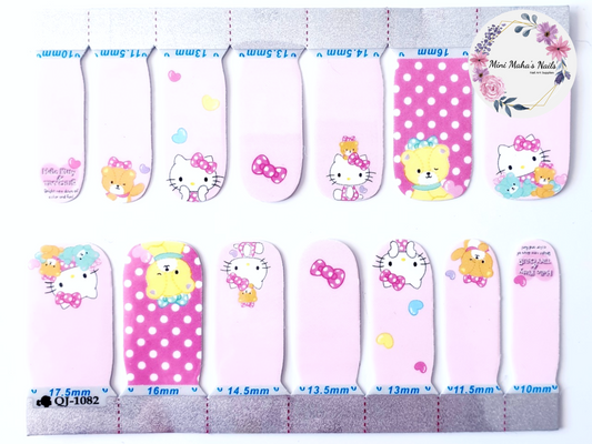 Hello Kitty with Teddies Full Cover Nail Wraps QJ1082