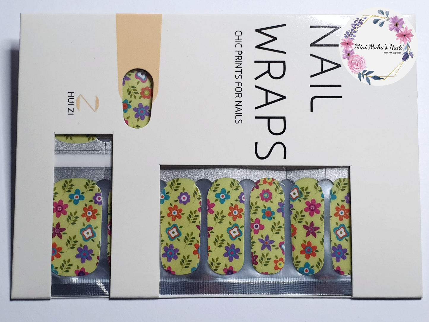 Multicoloured Flowers Full Cover Nail Wraps