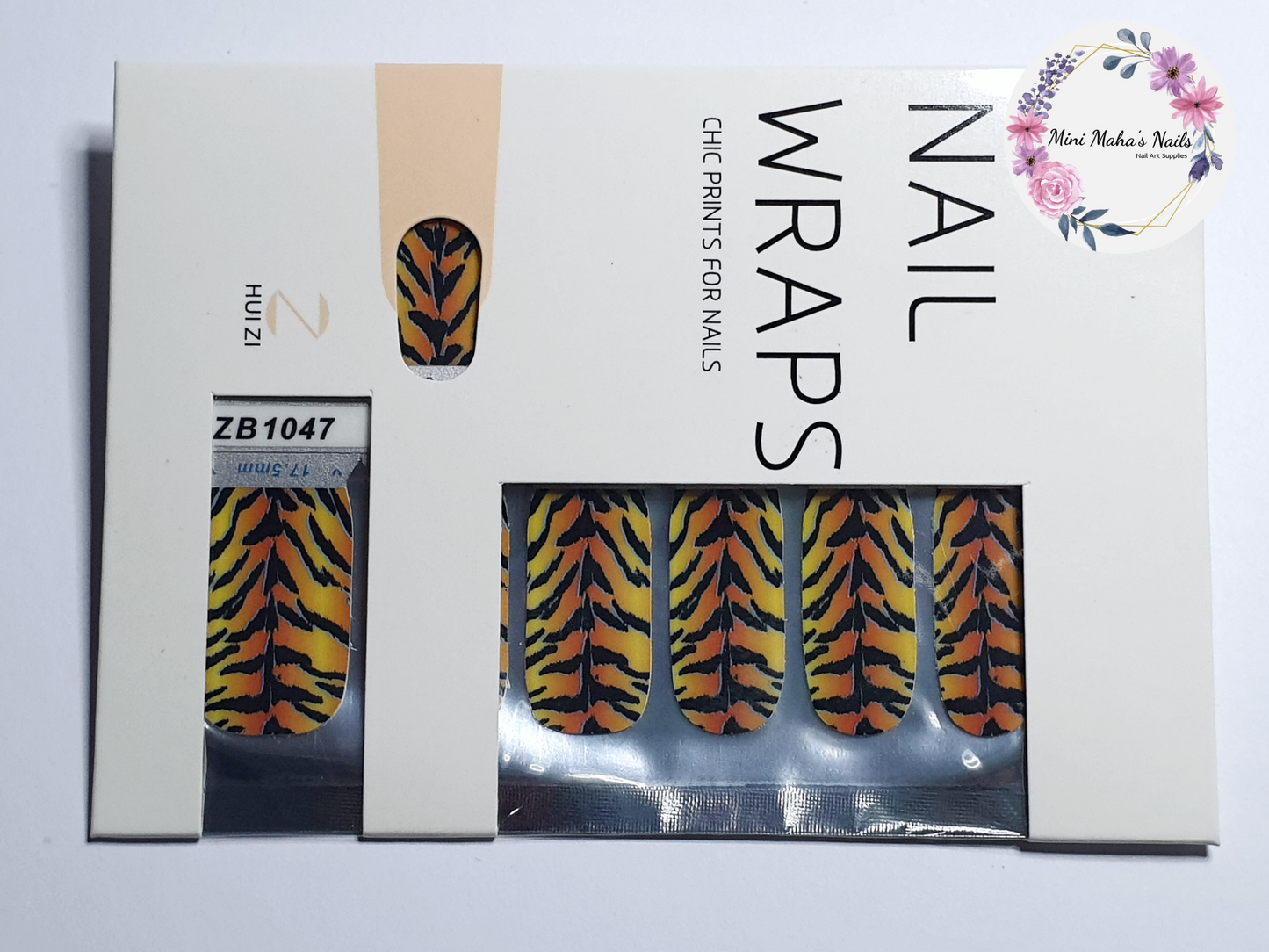 Tiger Animal Full Cover Nail Wraps ZB1047