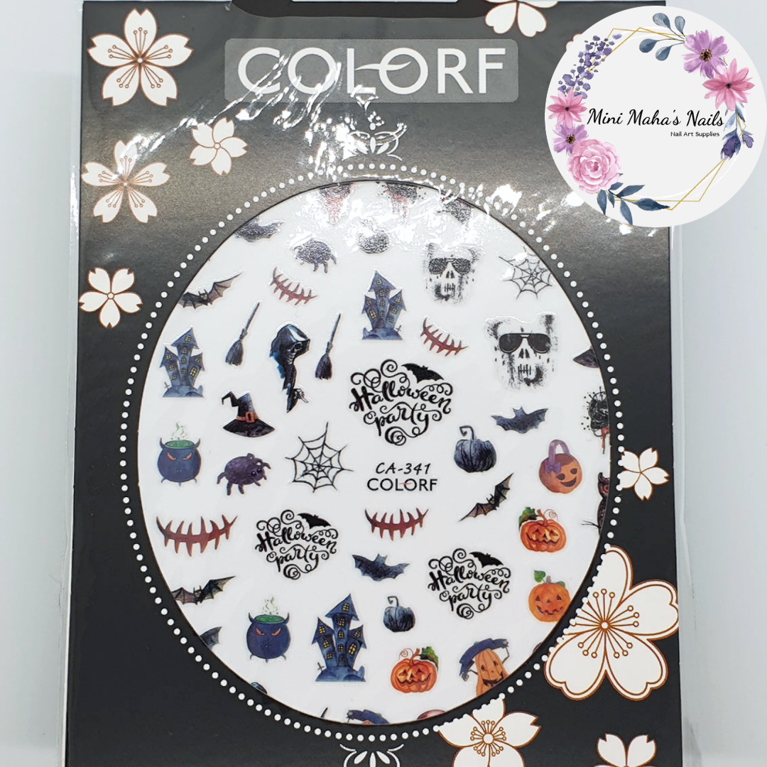 Halloween Skulls Webs Pumpkins Spooky Nail Art Stickers CA341