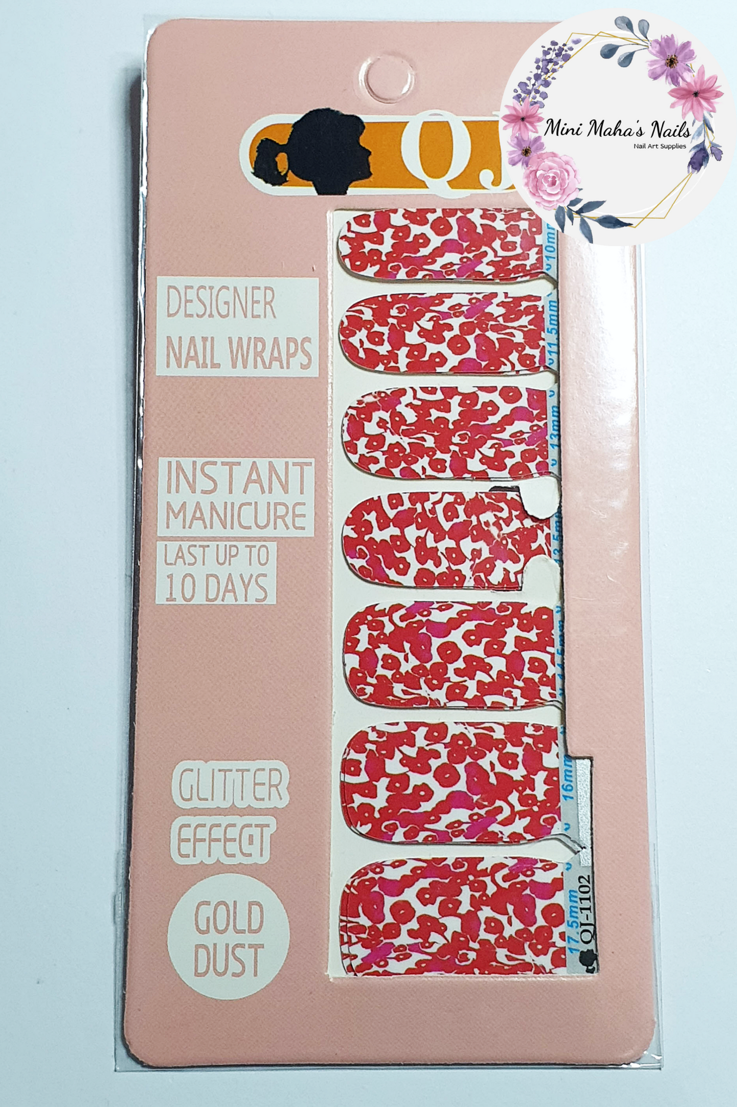 Red Poppies Flowers Full Cover Nail Wraps QJ1102