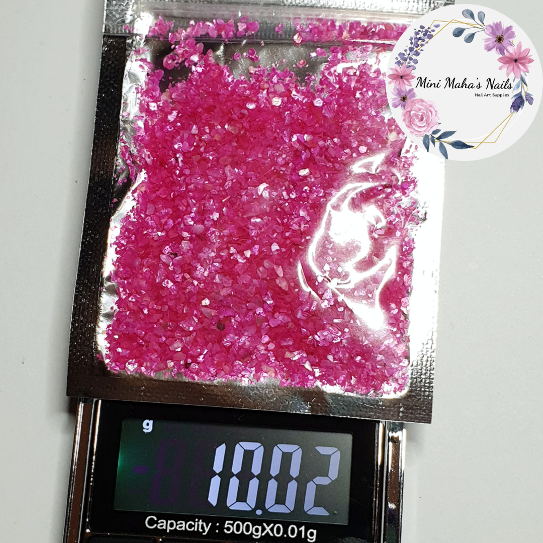 Hot Pink Pearlescent Crushed Shells