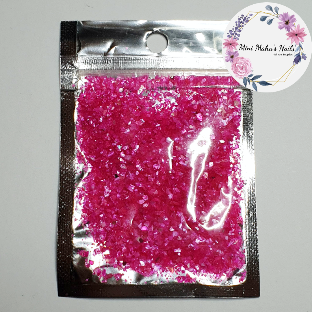 Hot Pink Pearlescent Crushed Shells