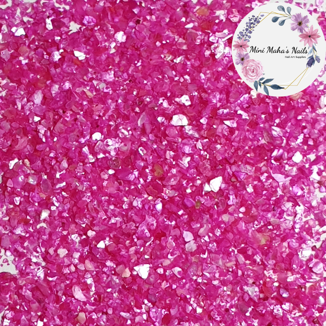 Hot Pink Pearlescent Crushed Shells