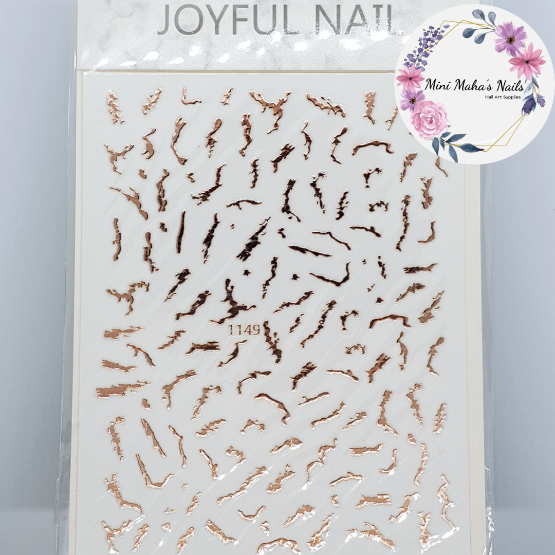 Rose-Gold Marble Stone Design Nail Art Stickers 1149