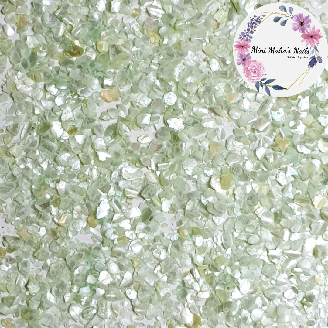 Pastel/Light Green Crushed Shells