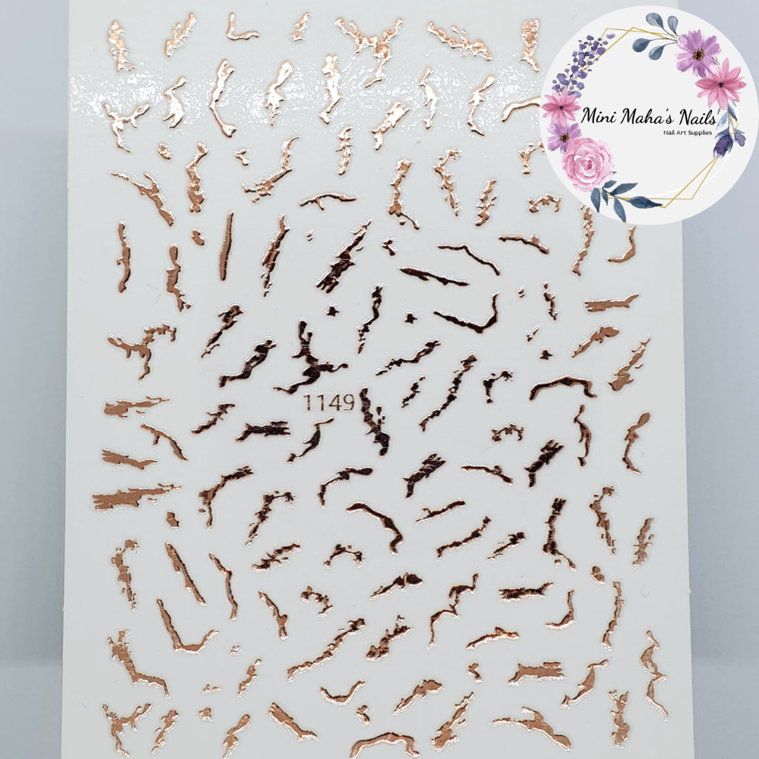 Rose-Gold Marble Stone Design Nail Art Stickers 1149