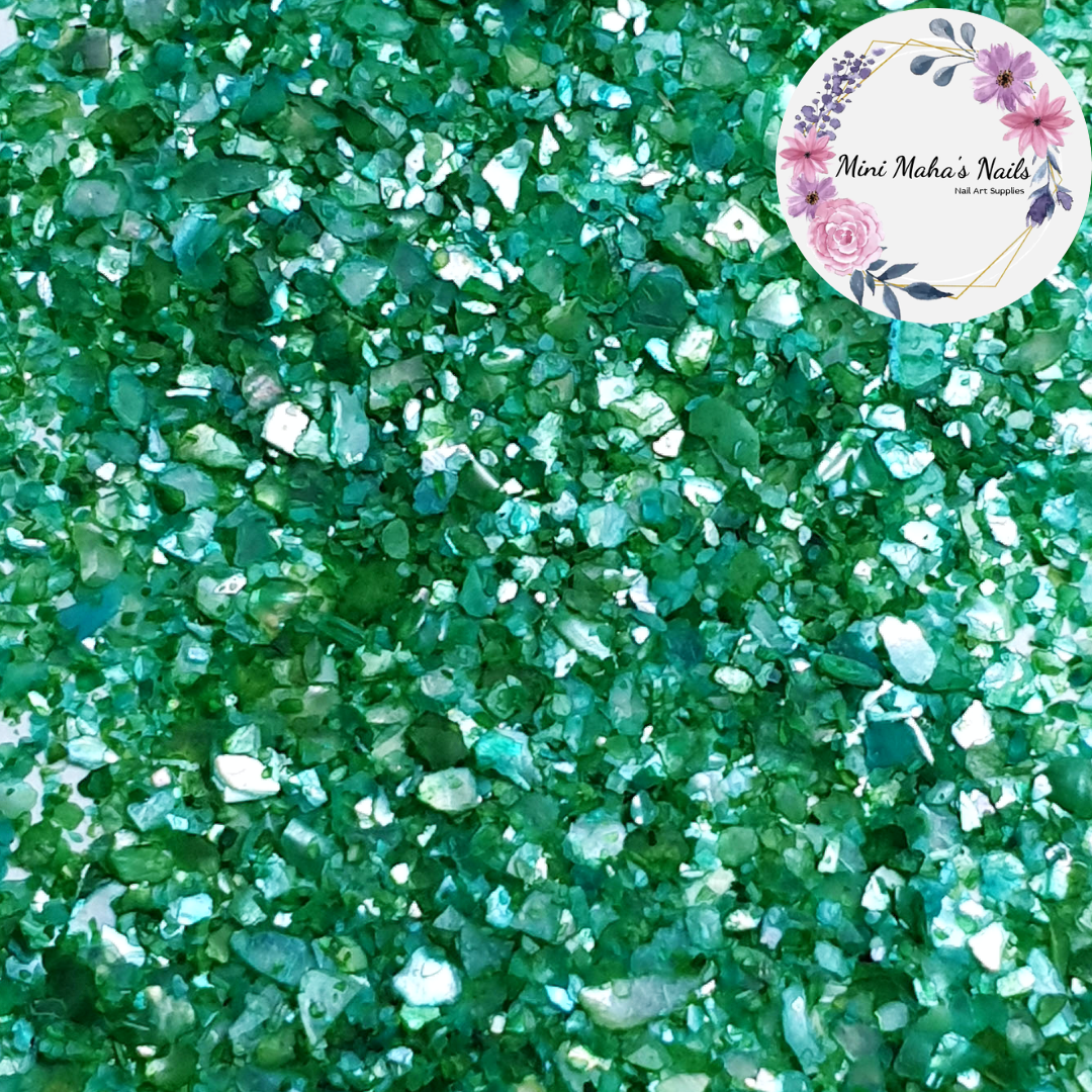 Green Pearlescent Crushed Shells