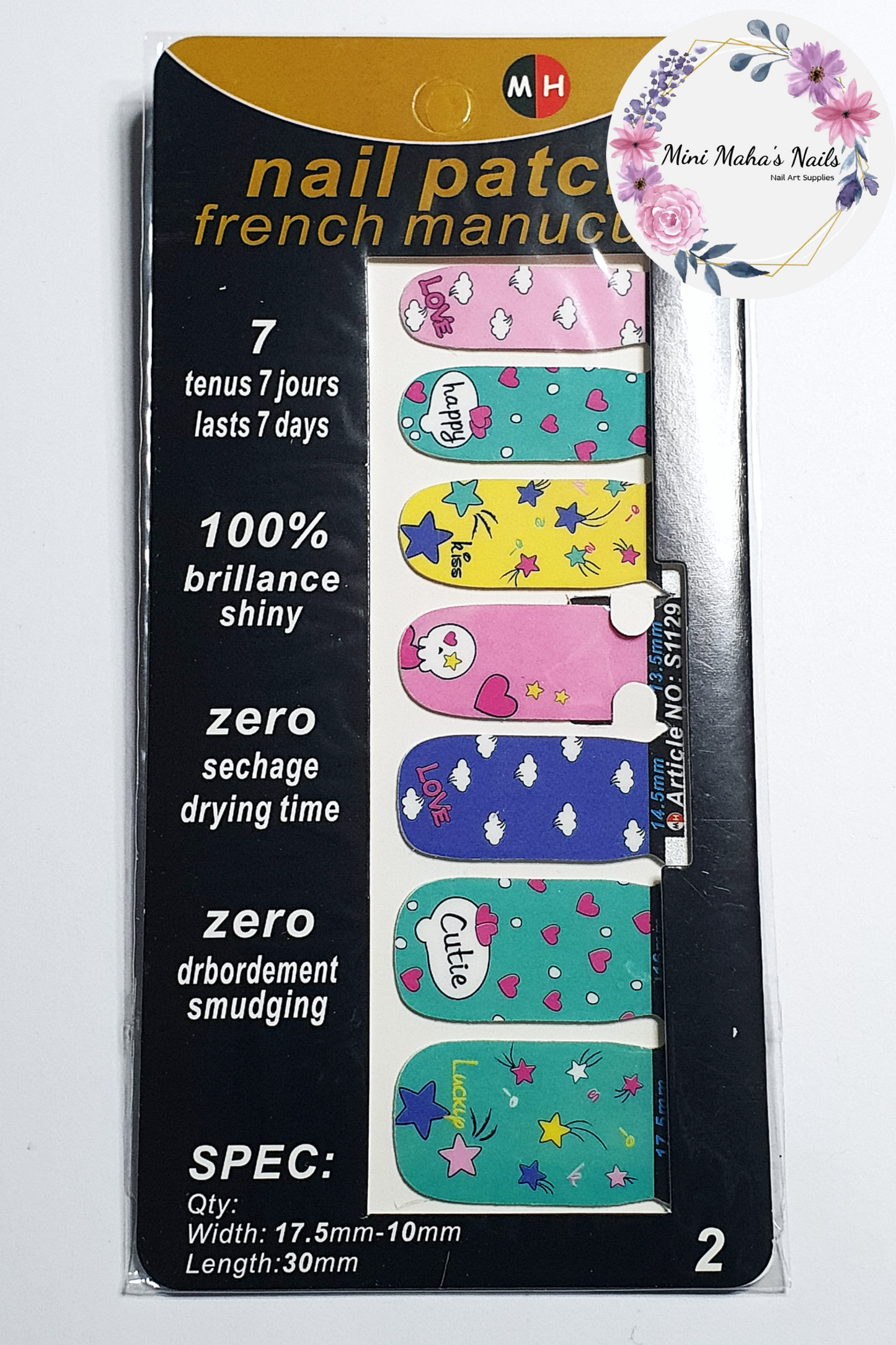 Valentines Comic Love Design Full Cover Nail Wraps S1129