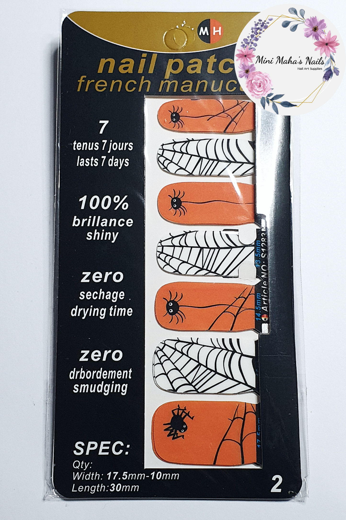 Halloween Spiders and Webs Full Cover Nail Wraps S1283