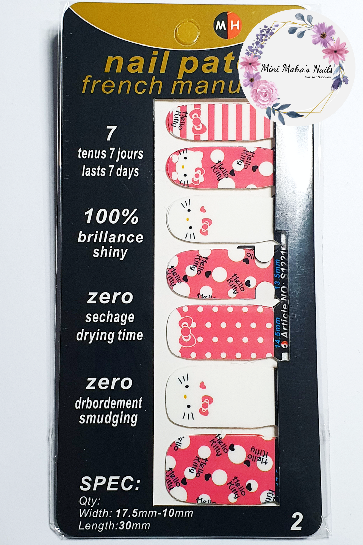 Hello Kitty Red Stripes/Spots Full Cover Nail Wraps S1221