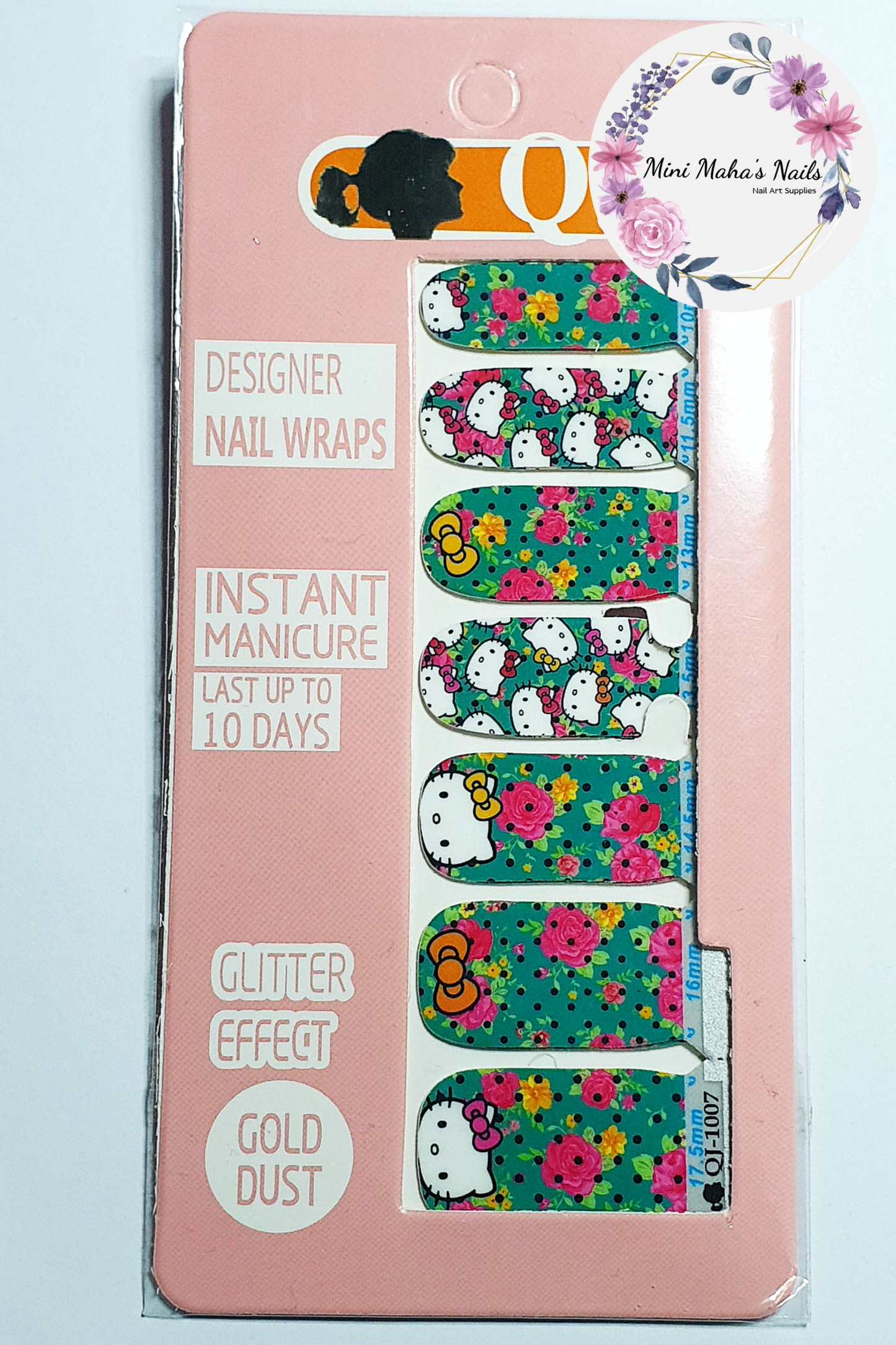 Hello Kitty Roses Full Cover Nail Wraps QJ1007