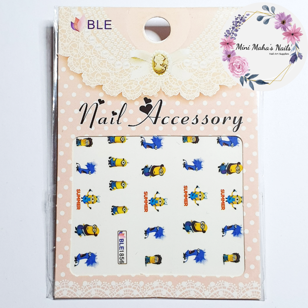 Minion Nail Art Water Decals BLE1856