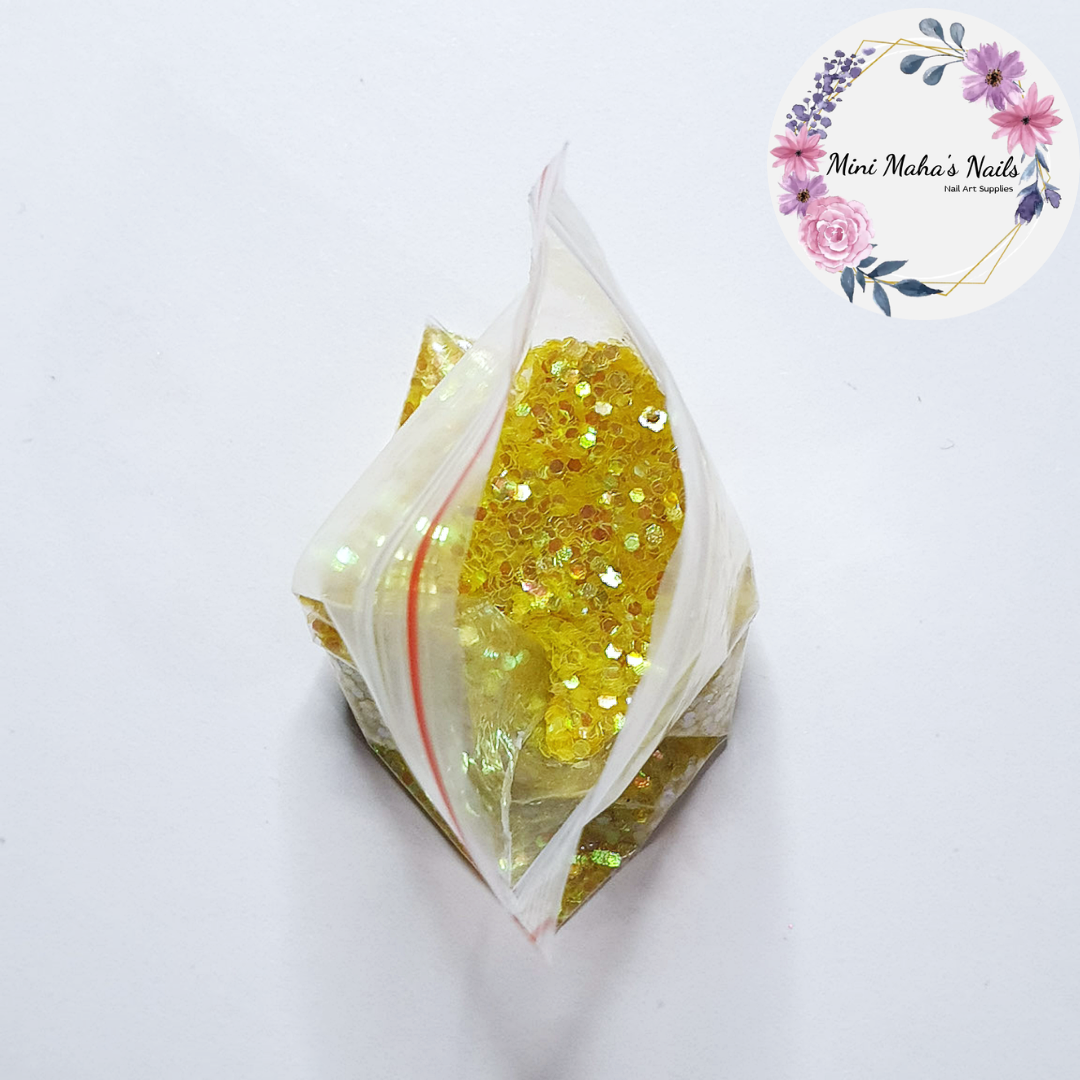 1 Bag Yellow Iridescent Hexagon Glitter