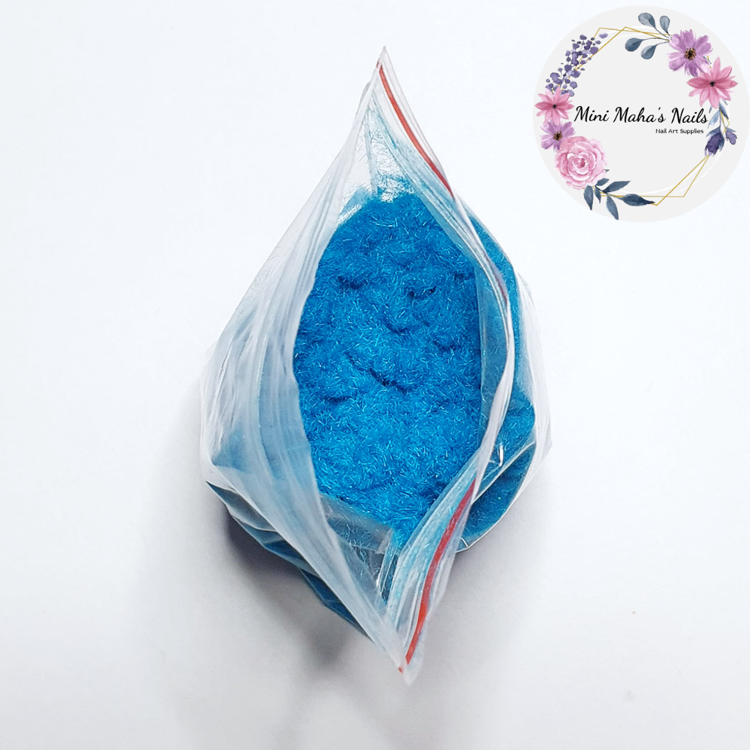 Fuzzy Blue Velvet Flocking Pigments for Nail Art