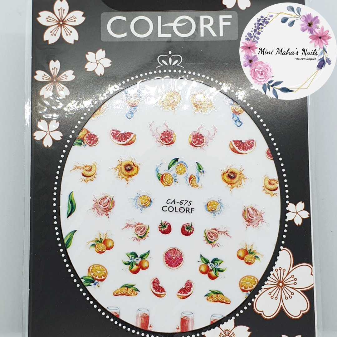 Peaches Oranges Grapefruit Guava Fruit Nail Art Stickers CA675