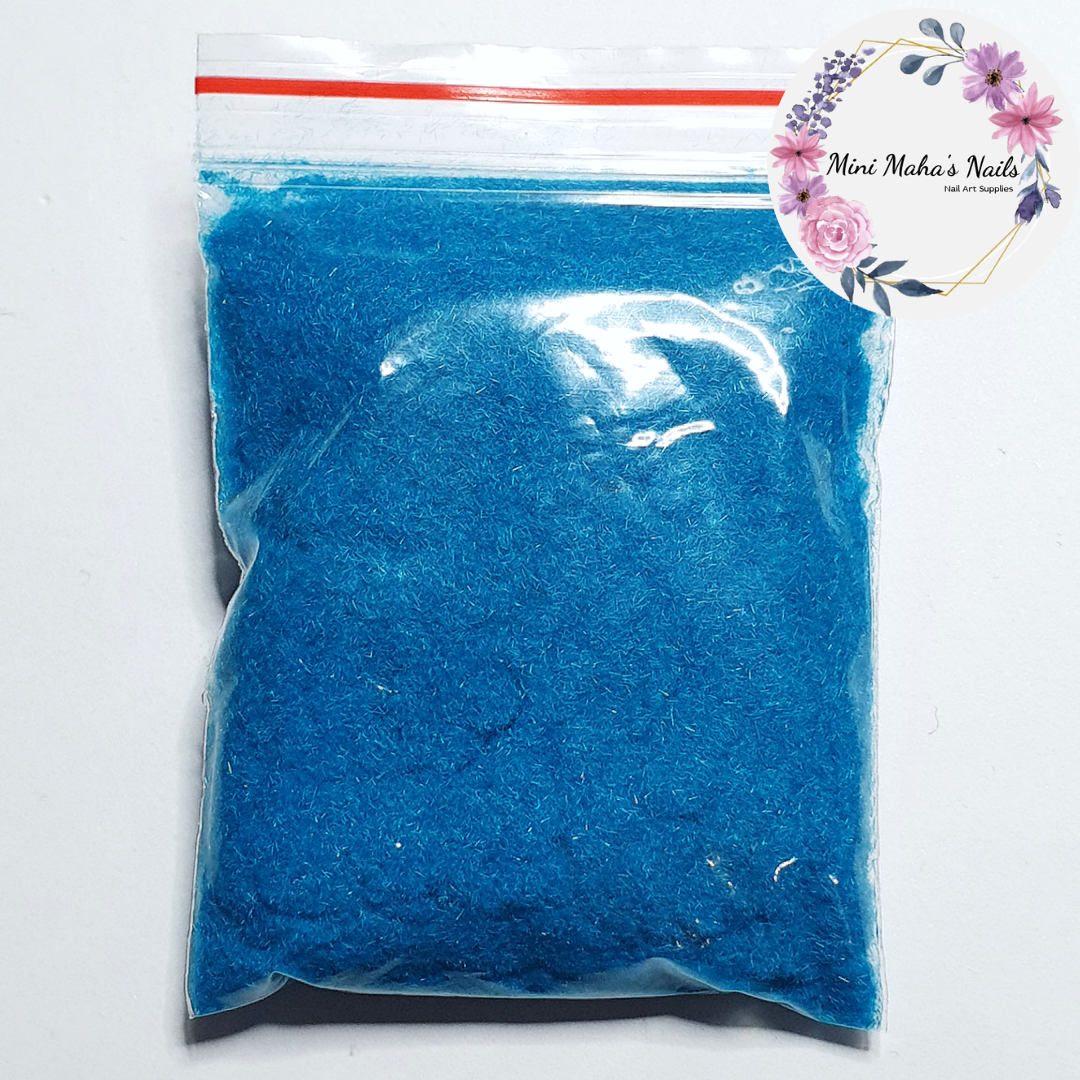 Fuzzy Blue Velvet Flocking Pigments for Nail Art