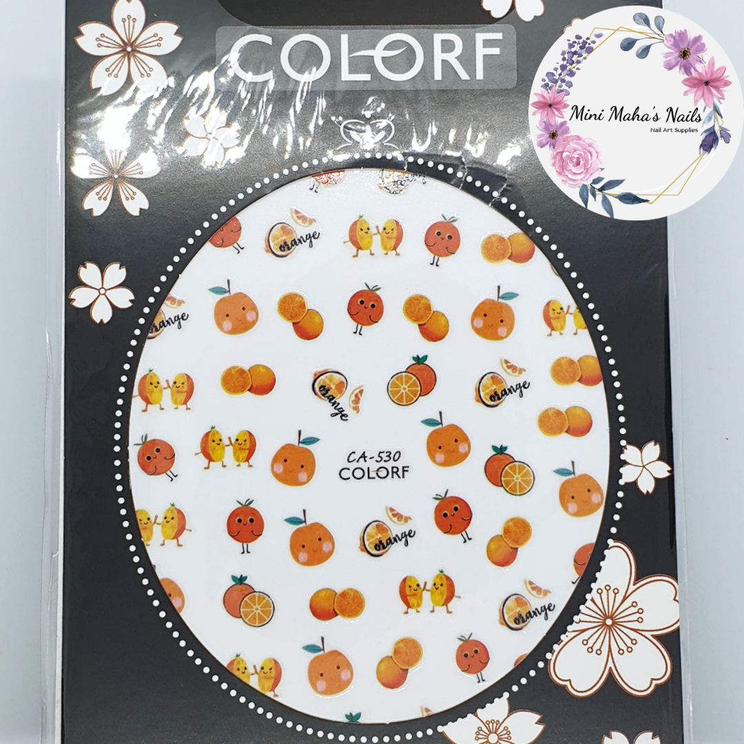 Cute Oranges Mandarins Citrus Fruit Nail Art Stickers CA530