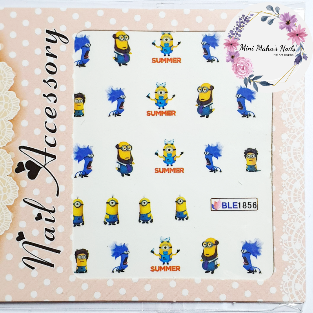 Minion Nail Art Water Decals BLE1856