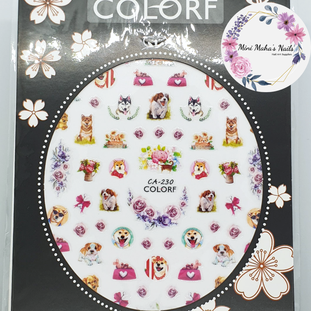 Puppies Dogs Pets Love Bones Nail Art Stickers CA241