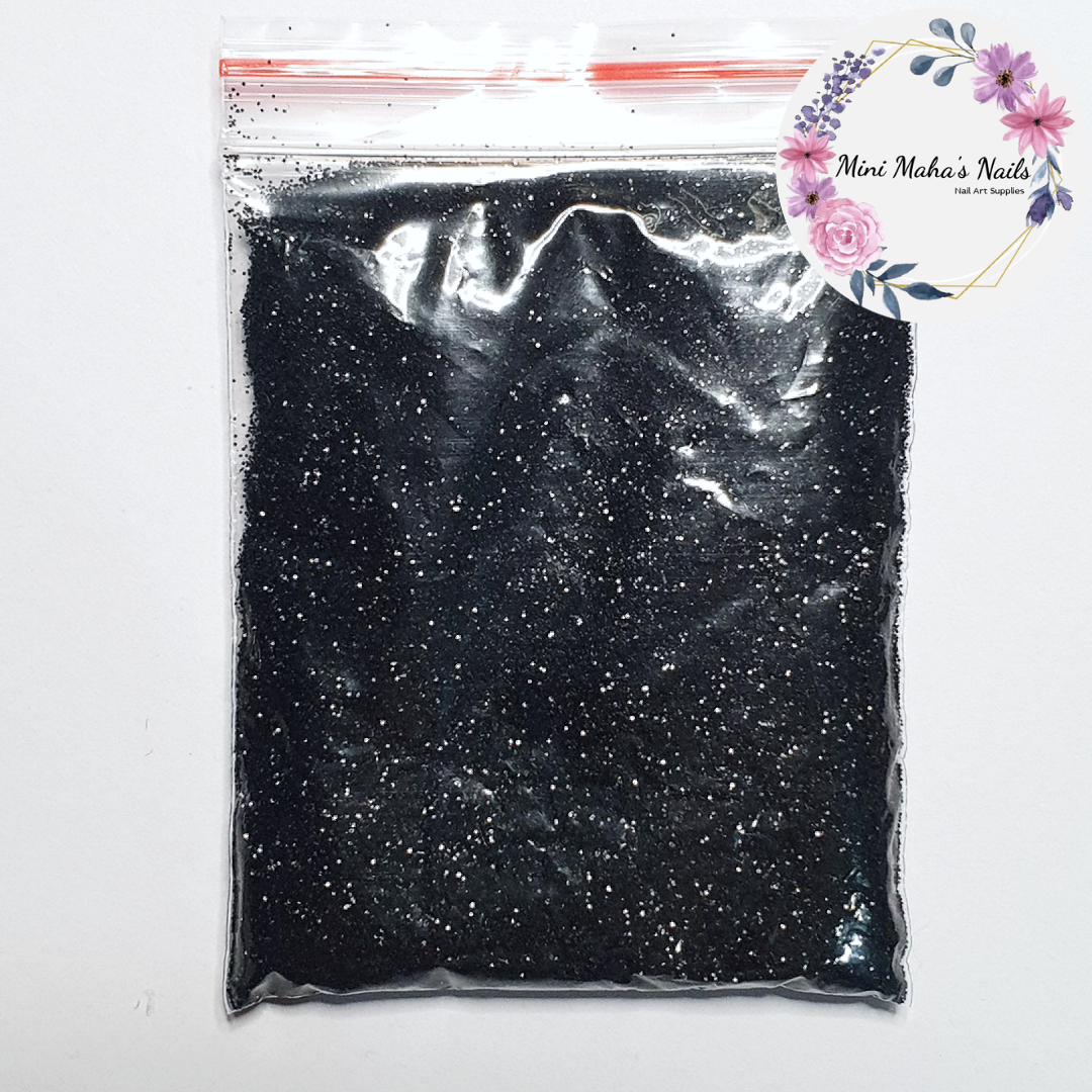 1 Bag Black Glitter