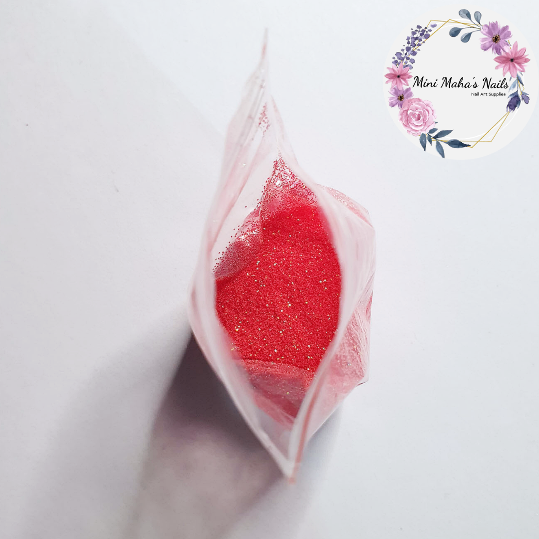 1 Bag Coral Red Iridescent Glitter