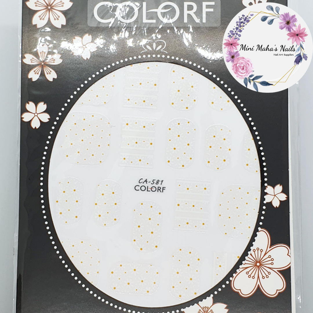 White and Yellow Daisy Flowers Nail Art Stickers CA581