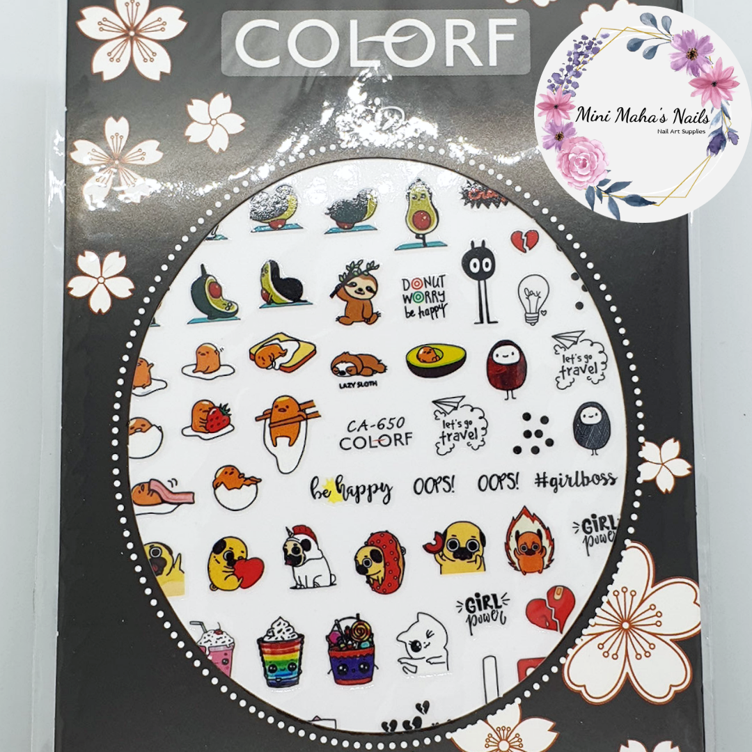 Cartoon Characters Emoji Nail Art Stickers CA650