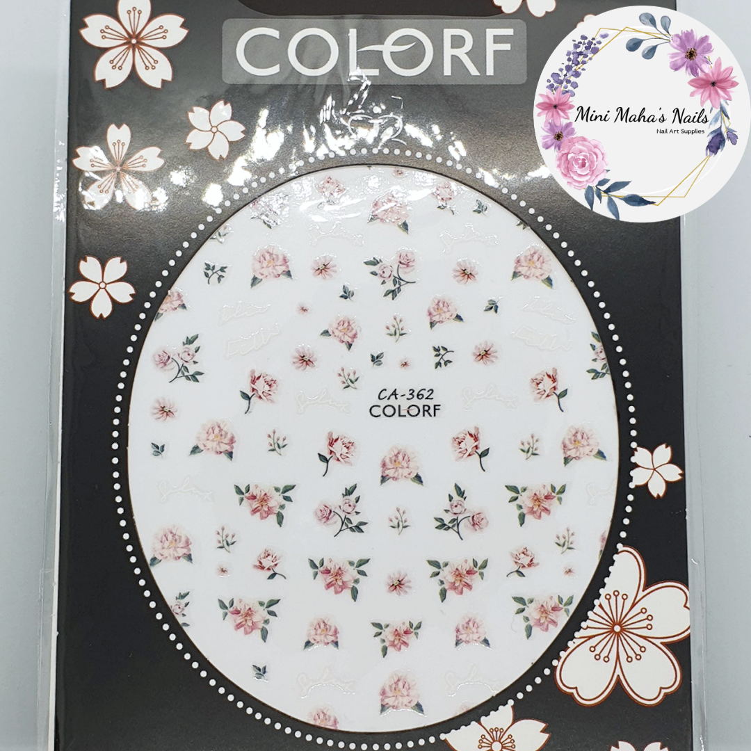 Light Pink Roses Flowers Florals Nail Art Stickers CA362