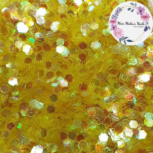 1 Bag Yellow Iridescent Hexagon Glitter